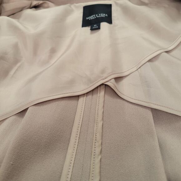 Simply Vera Vera Wang Womens Camel Belted Single Breast Trench Coat Size XL - Picture 8 of 11